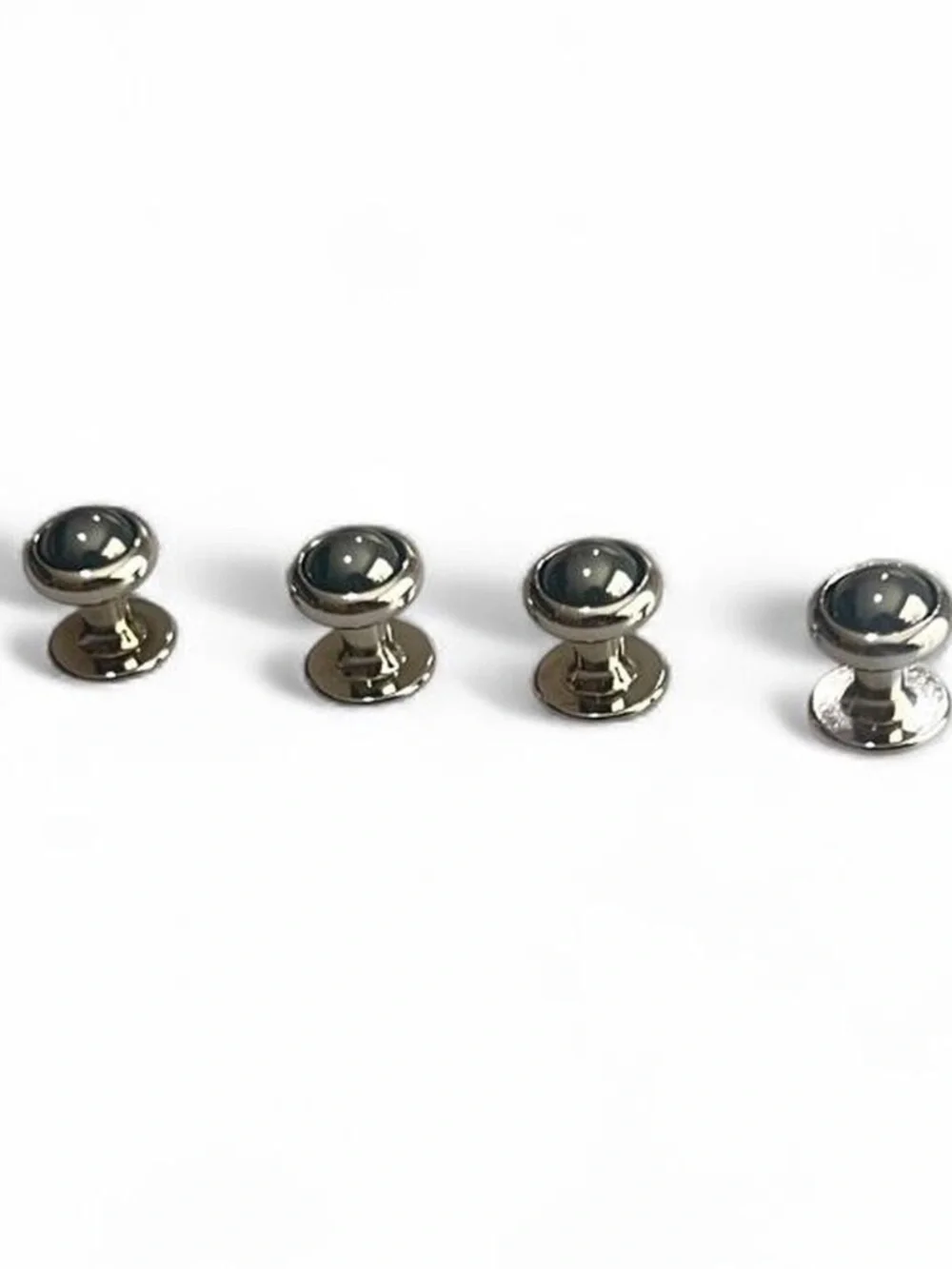 Vintage Pewter Gray Silver Tone Shirt Studs - Set of 4